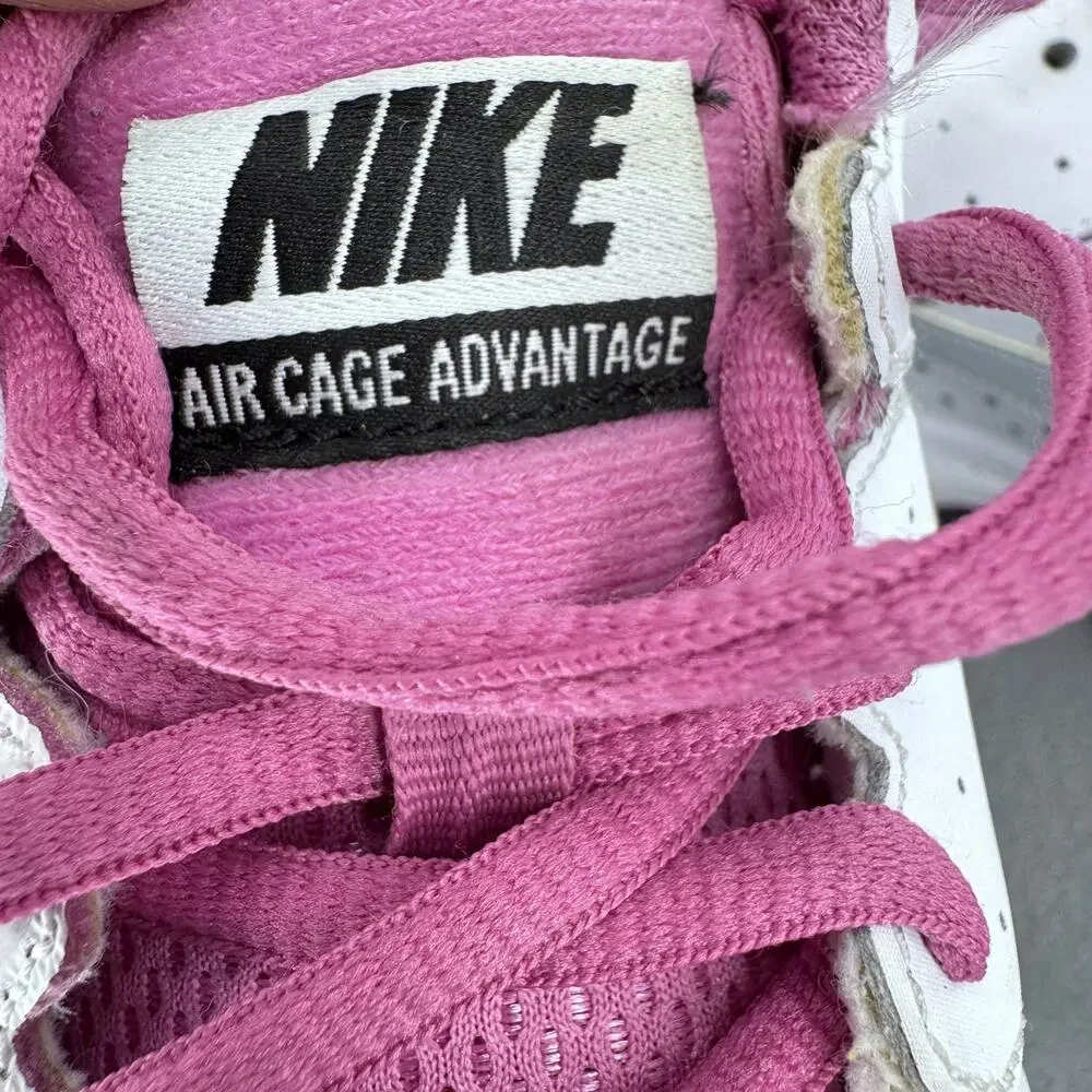 Nike Air Cage Advantage Tennis‎ Shoes 599365-105 Womens 9 White Pink Air Max